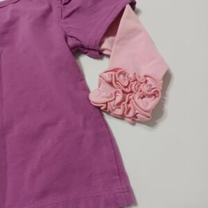 Ruffle Butts Girl 12 Month Top Pure Joy Purple Stretch Shirt Blouse Cotton Blend